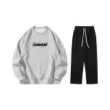 Комплект одежды (Серый топ + Черные штаны)