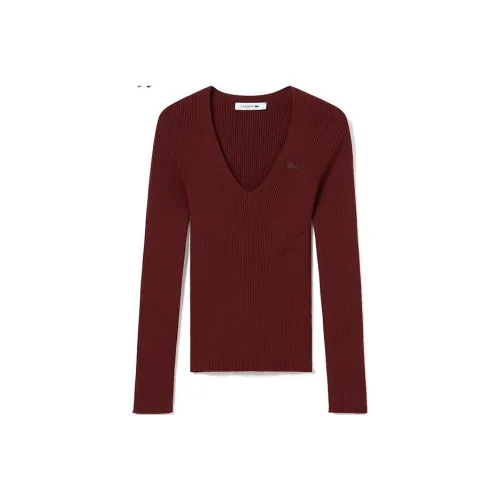 LACOSTE Бордово-красные Женские Свитеры