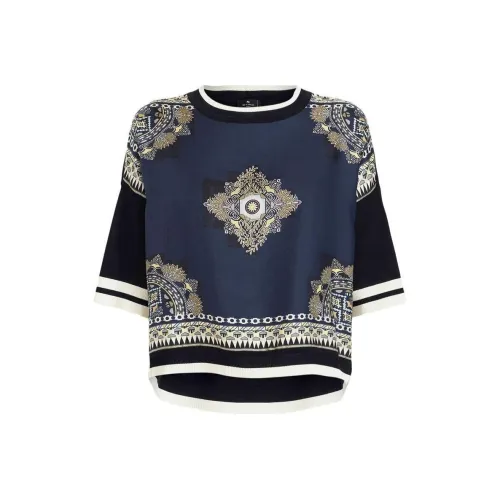 ETRO Темно-синие Женские Рубашки T