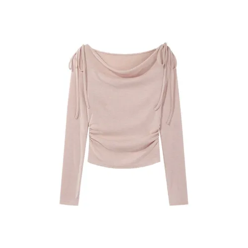 Ning Cai Yuer Стандартная T-рубашка Женская Розовая