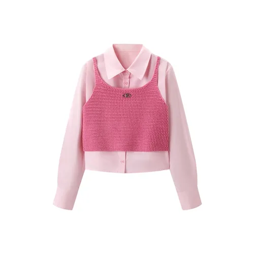 PEACEBIRD Розовые Женские Рубашки