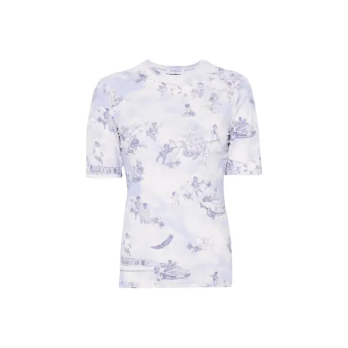 Off Белый T-Рубашка Женская Светло-Синяя