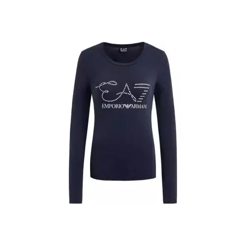 EMPORIO ARMANI EA7 Стандартная футболка женская синяя