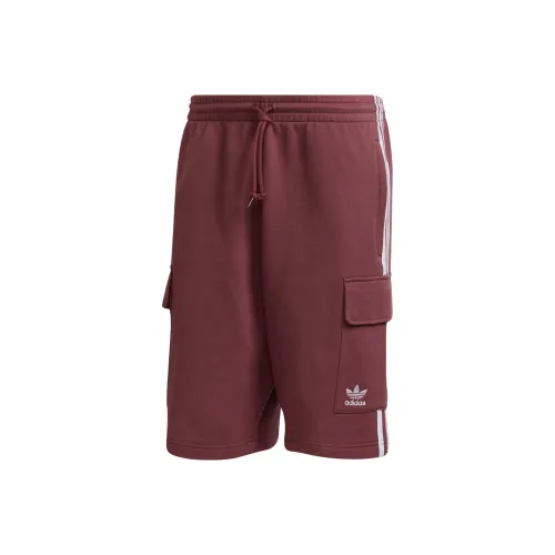 Adidas Originals Повседневные шорты Мужские Темно-красный Белый