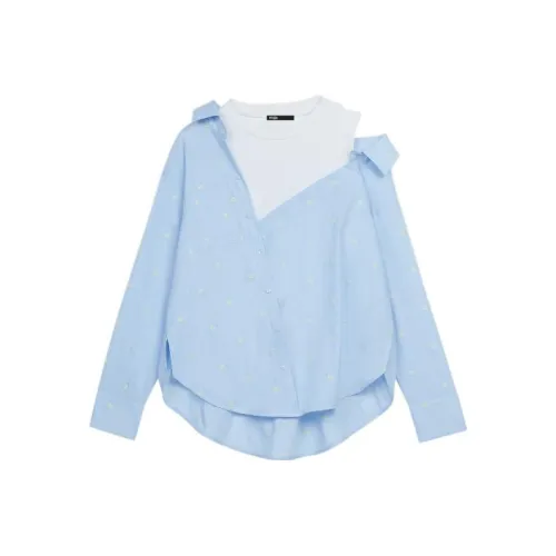 Maje Небесно-голубые Женские Рубашки