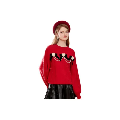 AIVEI Вишнево-красный Женские Свитеры