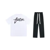 Комплект одежды (Белый топ с черной вышивкой + Черные штаны)