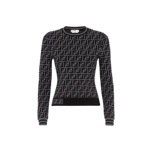 FENDI Трикотаж Женский Черный Серый