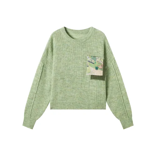 DIALOGUE Светло-зеленый цвет травы Женские свитеры