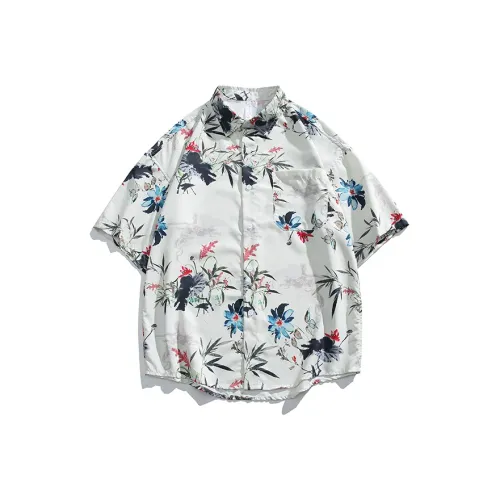 KRISTALIA Рубашка Унисекс Бежевый Цветочный