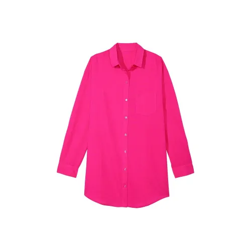 Victoria's Secret Розовый Boyfriend Платье-рубашка Розовая Рубашка Женская Розовая