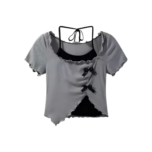 KKX Стандартная T-рубашка Женская Серого цвета