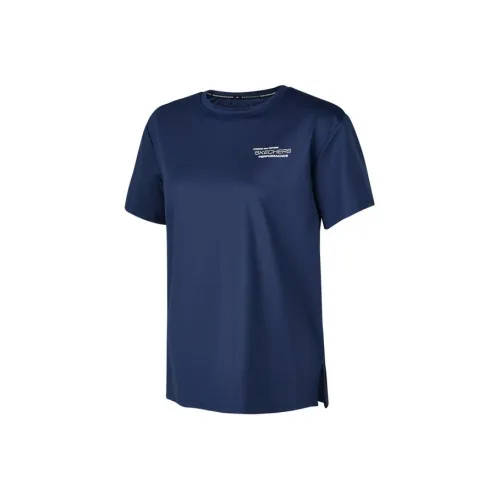 Skechers T-Shirt Женская Морской Коллегиальный Синий