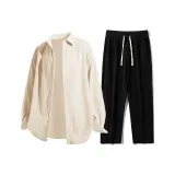 Абрикосовый топ+черные брюки