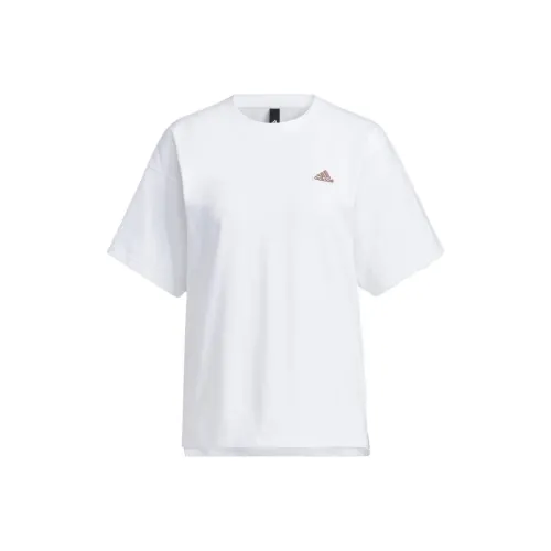 Adidas Рукав с спущенным плечом T-рубашка Женская Белая