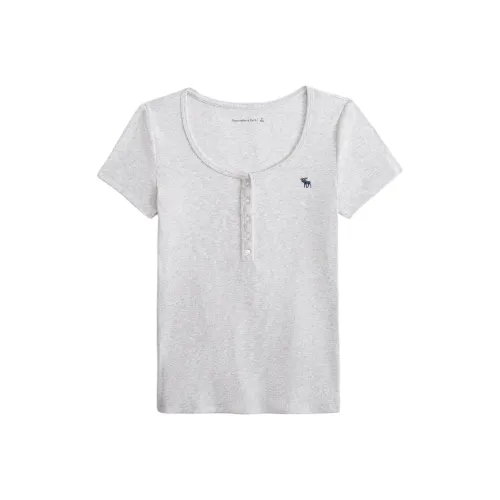 Abercrombie＆Fitch Стандартная футболка женская светло-серого цвета