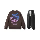 Комплект одежды (Свитшот кофейного цвета + Черные штаны)