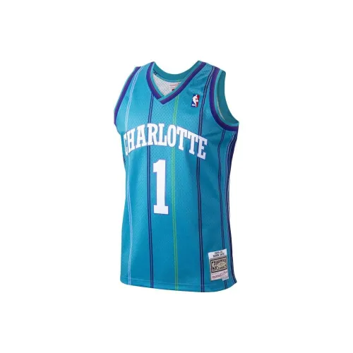 NBA Charlotte Hornets Baron Davis Бирюзовый Charlotte Hornets Hardwood Баскетбольная Джерси Мужская Синяя