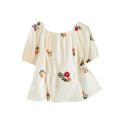 TOUCH SS24 Рубашка Женская Бежевая с Красным Принт