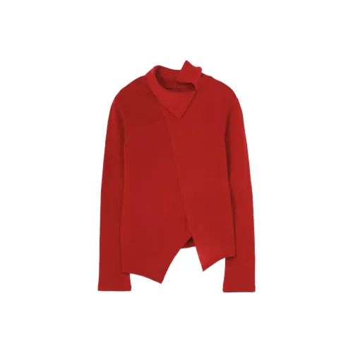 Yohji Yamamoto Red Women's Cashmere Sweaters Yohji Yamamoto Красный Женские Кашемировые Свитера