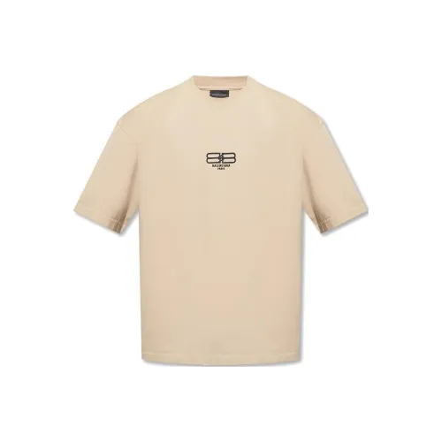 Balenciaga T-рубашка с оборванным рукавом женская хаки свободный крой