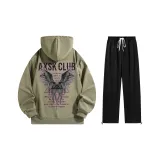 Комплект одежды (Мох зеленый топ + черные штаны)