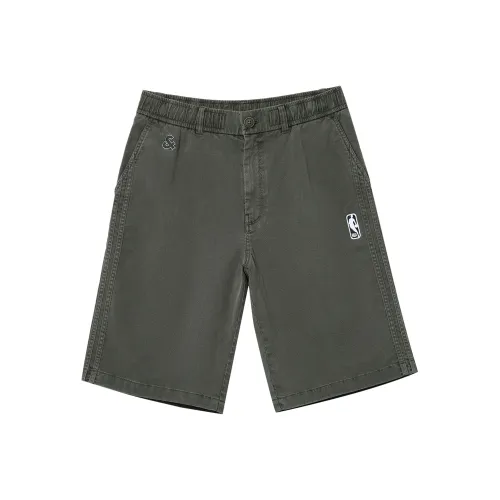 JACK JONES· X NBA Повседневные шорты Мужские Оливковый Черный