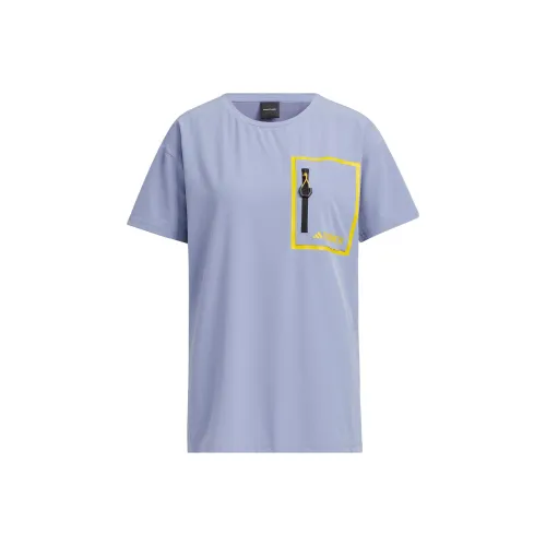 Adidas Серебристо-серый Фиолетовый Женские Футболки