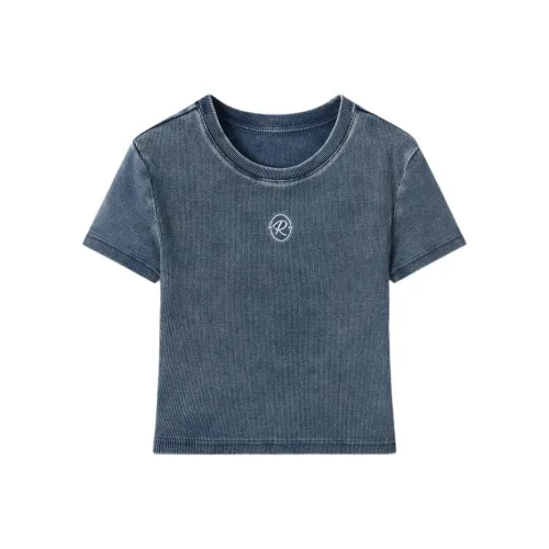 EICHITOO T-рубашка Женская Джинсовый синий