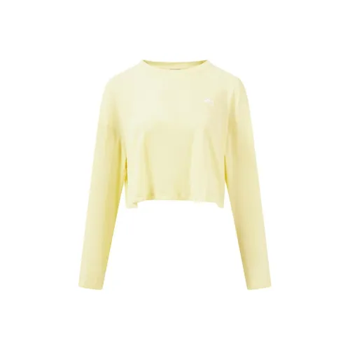 PONY T-рубашка с рукавом женская светло-желтая с оборванным плечом