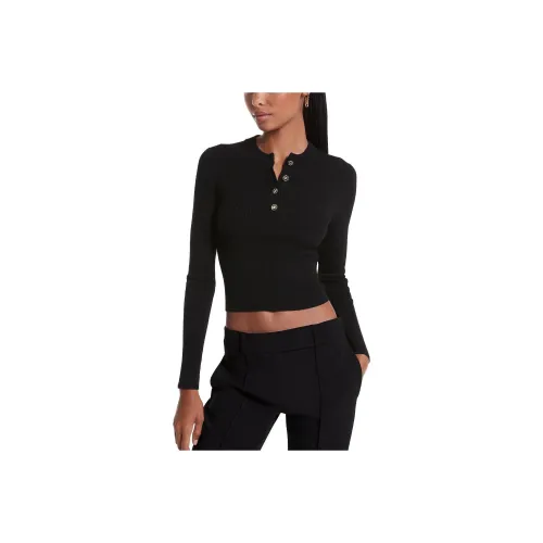 MICHAEL KORS Ткани в рубчик Смесовая шерсть Свитер Женские Черный