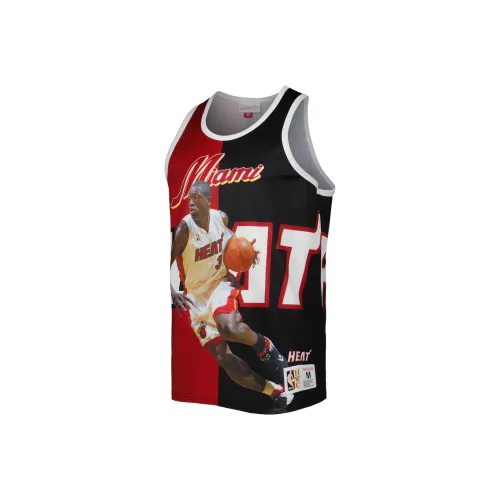 NBA x MITCHELL NESS Miami Heat Dwyane Wade Баскетбольная Джерси Мужская Черная Красная