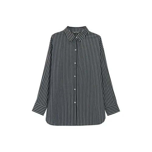 SOON FLOWER Рубашка Женская Черно-Белые Полосы