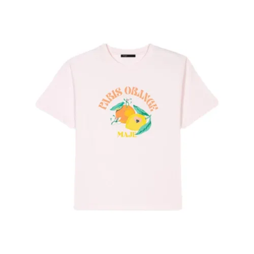 Maje T-рубашка Женская Светло-персиковая Красная