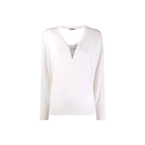 Brunello Cucinelli Белый Женские Кашемировые Свитеры