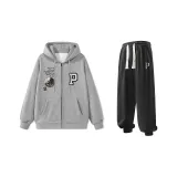 Комплект одежды (Серый свитшот + Черные спортивные штаны)