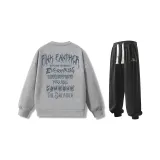 Комплект одежды (Серый свитшот + Черные штаны)