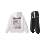 Комплект одежды (Белый свитшот + Черные штаны)