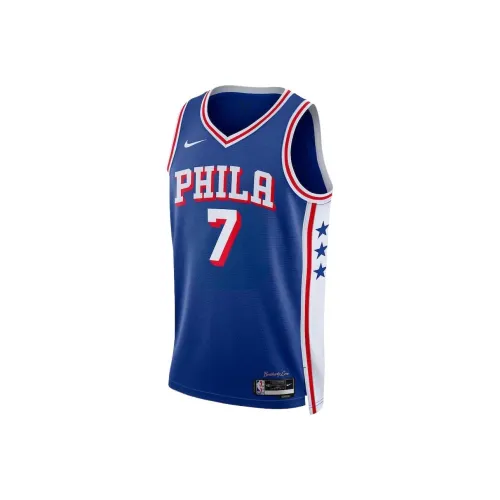 NBA x Nike Philadelphia 76ers Icon Swingman Баскетбольная Джерси Унисекс Морской Синий