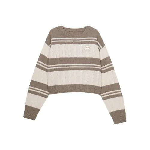 ROSESTUDIOBYGUOPEI Свитер Женский Камуфляж Зеленый