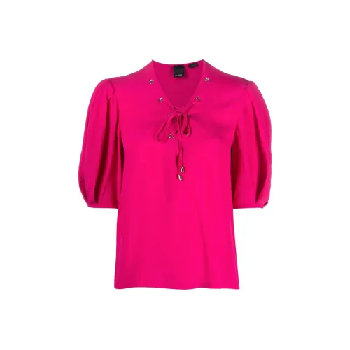 PINKO SS23 Буф-рукав Т-рубашка Женская Фуксия