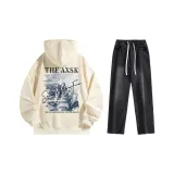 Комплект (абрикосовый топ+черные брюки)