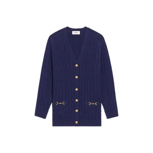 CELINE FW21 Облегающий свитер женский синий