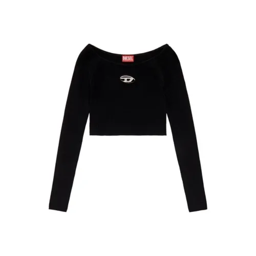 DIESEL FW24 OVAL D Коллекция Трикотаж Женский Черный