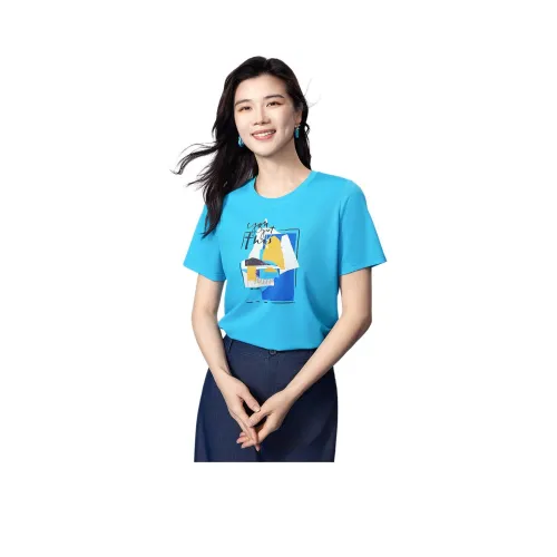 BBLLUUEE T-рубашка Женская Коралловый Синий