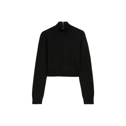 MaxMara Aquila Collection Cropped Elastic Wool Waterproof Women's Black