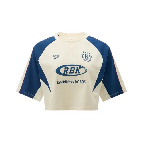 Reebok Бежевый/синий Женские Футболки