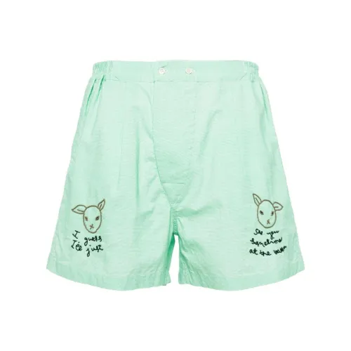 Bode Повседневные шорты Мужские Светло-зеленые