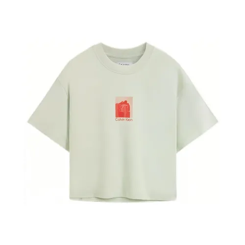 Calvin Klein Simple Series CZH Бамбуковый зеленый Женские футболки