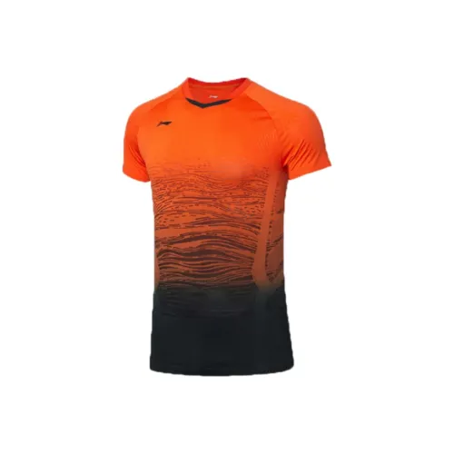 LINING Бадминтон Джерси Мужской Оранжевый Красный